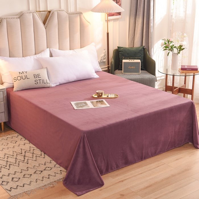 91家纺网 家纺一手货源 找家纺 甜之梦 2025新款毛巾绣牛奶绒床单 乖乖龙紫豆沙