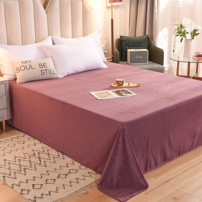 91家纺网 家纺一手货源 找家纺 甜之梦 2025新款毛巾绣牛奶绒床单 乖乖龙紫豆沙