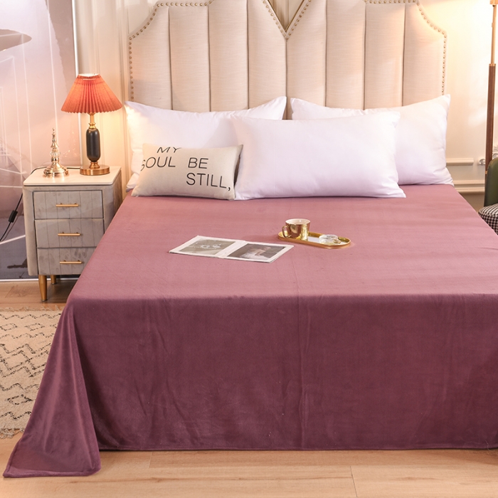 91家纺网 家纺一手货源 找家纺 甜之梦 2025新款毛巾绣牛奶绒床单 乖乖龙紫豆沙