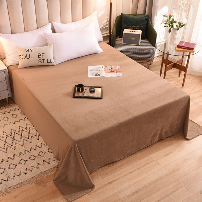 91家纺网 家纺一手货源 找家纺 甜之梦 2025新款毛巾绣牛奶绒床单 满天星奶茶咖