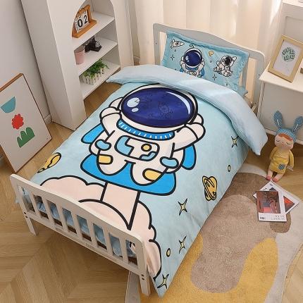 91家纺网 家纺一手货源 找家纺 （总）新款大版卡通宝宝绒幼儿园保暖套件加厚牛奶绒三件套多件套