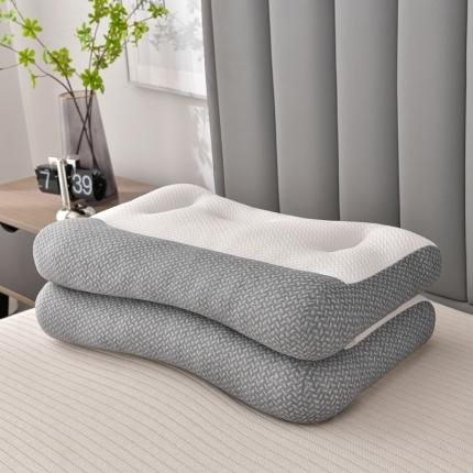 （总）万宸 2023新款反牵引舒适枕 高密针织羽丝枕头 压缩护颈枕