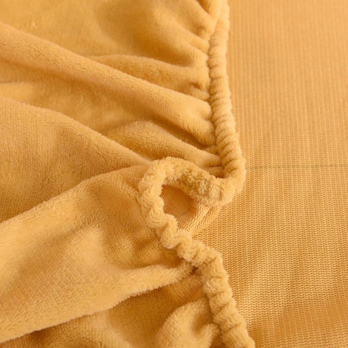 91家纺网 家纺一手货源 找家纺 甜之梦 2025新款毛巾绣牛奶绒床笠 满天星嫩黄