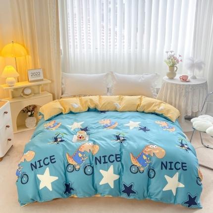 91家纺网 家纺一手货源 找家纺 朵安家纺 2024新款12868全棉单被套系列 度假小恐龙