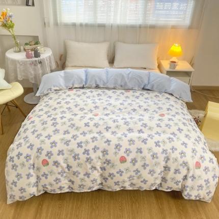 91家纺网 家纺一手货源 找家纺 朵安家纺 2024新款12868全棉单被套系列 蓝色心情