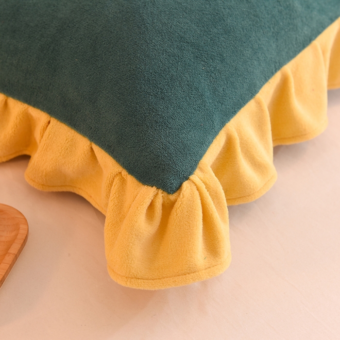 91家纺网 家纺一手货源 找家纺 甜之梦 2025新款毛巾绣牛奶绒枕套 48*74/对 乖乖龙墨绿