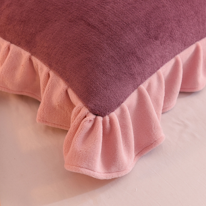 91家纺网 家纺一手货源 找家纺 甜之梦 2025新款毛巾绣牛奶绒枕套 48*74/对 乖乖龙紫豆沙