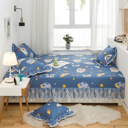 美优兰 2025新款全棉防滑榻榻米炕垫纯棉床盖三件套遨游太空