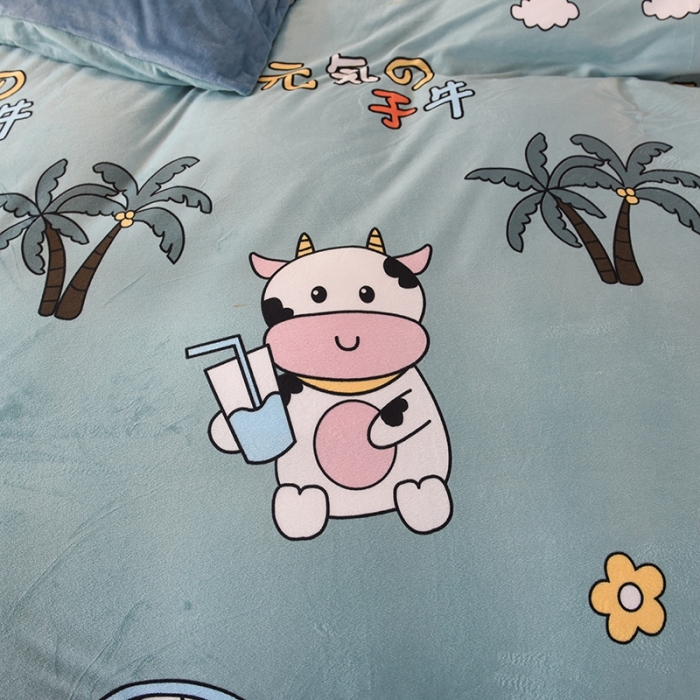 91家纺网 家纺一手货源 找家纺 甜之梦 2025新款水晶绒单品印花被套 小牛露西