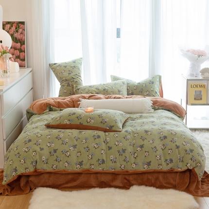 千朵2022新款牛奶绒系列四件套 茶艺