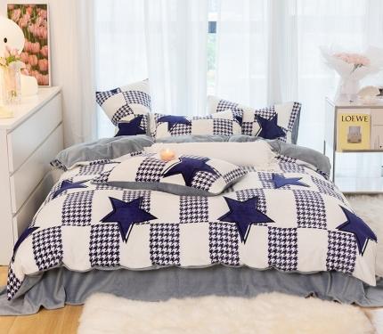 千朵2022新款牛奶绒系列四件套 星之所向