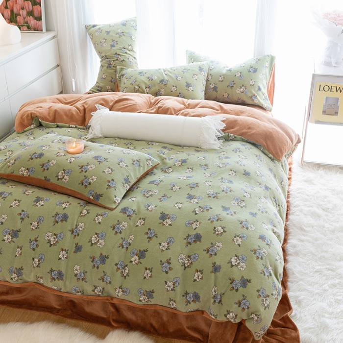 91家纺网 家纺一手货源 找家纺 （总）千朵2022新款牛奶绒系列四件套