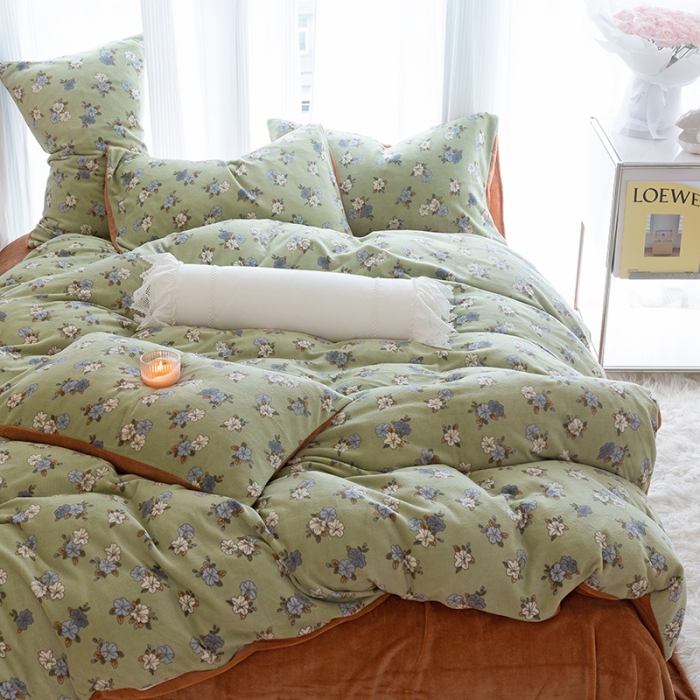 91家纺网 家纺一手货源 找家纺 （总）千朵2022新款牛奶绒系列四件套