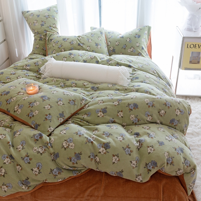 91家纺网 家纺一手货源 找家纺 （总）千朵2022新款牛奶绒系列四件套