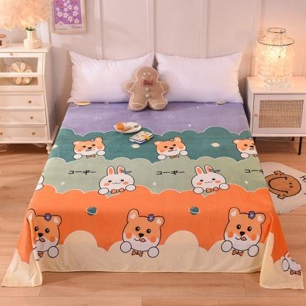 91家纺网 家纺一手货源 找家纺 甜之梦 2025新款水晶绒单品印花床单 动物家族