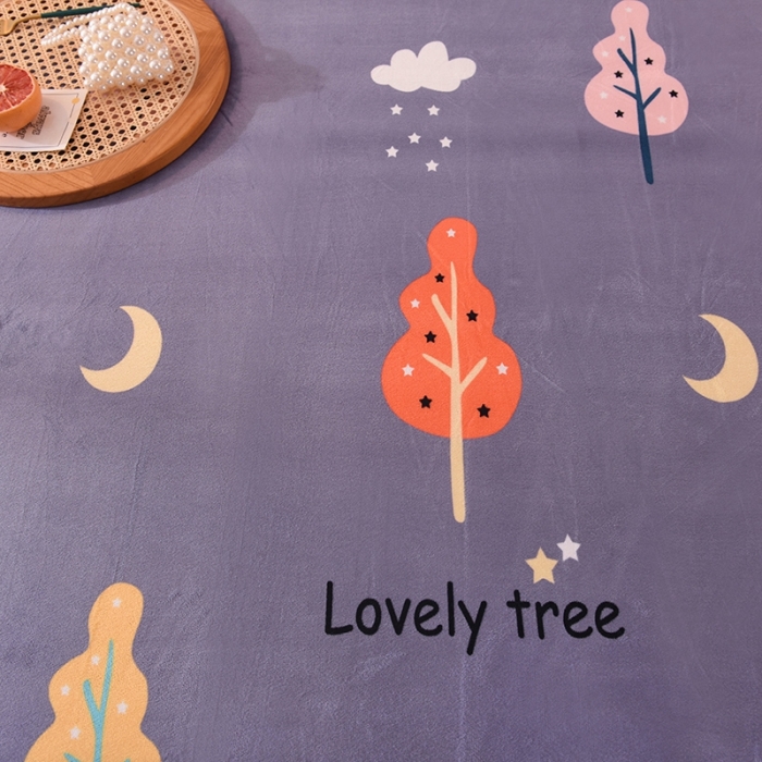 91家纺网 家纺一手货源 找家纺 甜之梦 2025新款水晶绒单品印花床单 爱情树