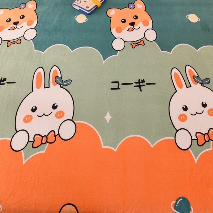 91家纺网 家纺一手货源 找家纺 甜之梦 2025新款水晶绒单品印花床单 动物家族