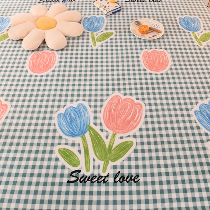 91家纺网 家纺一手货源 找家纺 甜之梦 2025新款水晶绒单品印花床单 格子三瓣花