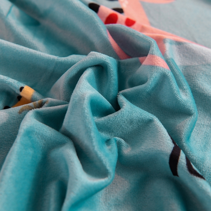 91家纺网 家纺一手货源 找家纺 甜之梦 2025新款水晶绒单品印花床单 小恐龙蓝