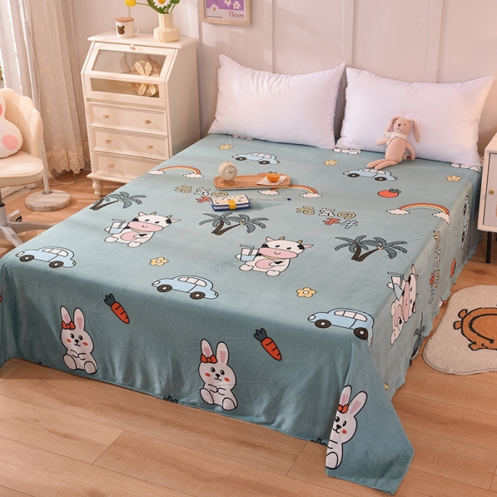 91家纺网 家纺一手货源 找家纺 甜之梦 2025新款水晶绒单品印花床单 小牛露西