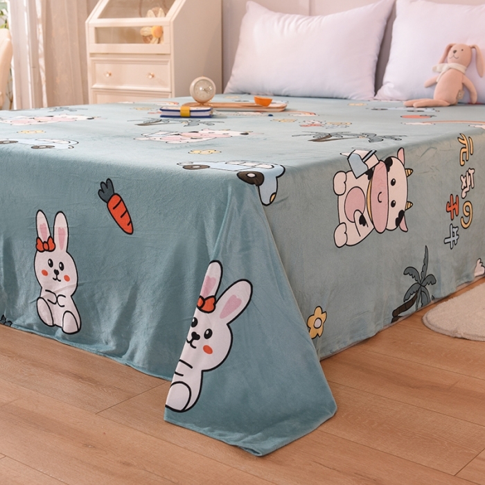 91家纺网 家纺一手货源 找家纺 甜之梦 2025新款水晶绒单品印花床单 小牛露西