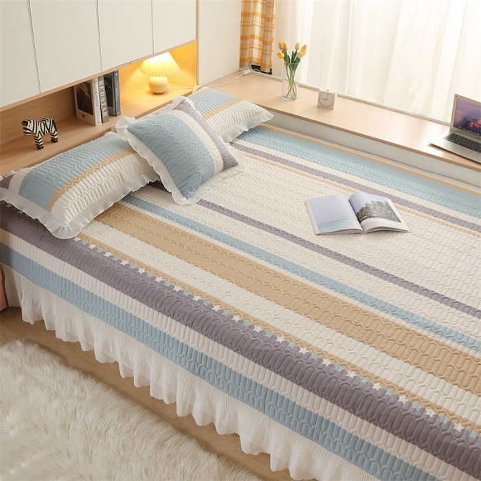 91家纺网 家纺一手货源 找家纺 美优兰 2025新款全棉防滑榻榻米炕垫纯棉床盖三件套西蒙