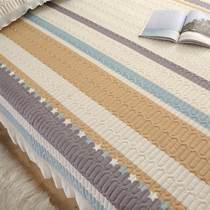 91家纺网 家纺一手货源 找家纺 美优兰 2025新款全棉防滑榻榻米炕垫纯棉床盖三件套西蒙