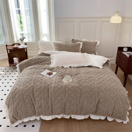 91家纺网 家纺一手货源 找家纺 （总）眠屿2022新款提花牛奶绒系列四件套