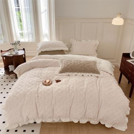 91家纺网 家纺一手货源 找家纺 （总）眠屿2022新款提花牛奶绒系列四件套