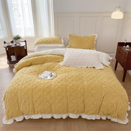 91家纺网 家纺一手货源 找家纺 （总）眠屿2022新款提花牛奶绒系列四件套