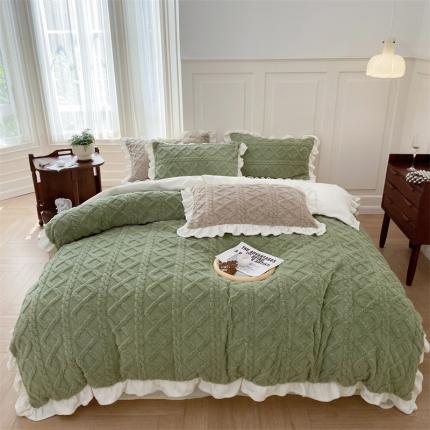 91家纺网 家纺一手货源 找家纺 （总）眠屿2022新款提花牛奶绒系列四件套