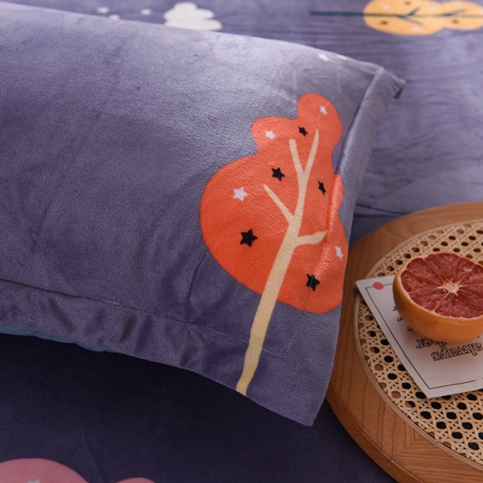 91家纺网 家纺一手货源 找家纺 甜之梦 新款水晶绒单品印花枕套48*74/对 爱情树