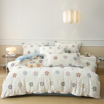 橘滋 2022新款秋冬高端绒进口牛奶绒臻棉绒保暖印花四件套 太阳花