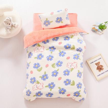 91家纺网 家纺一手货源 找家纺 （总）鱼宝 2022新款高克重加厚款牛奶绒小版婴童套件