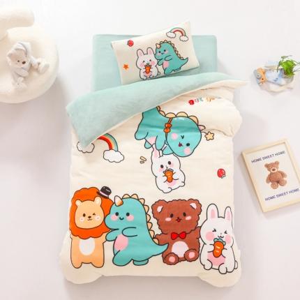 91家纺网 家纺一手货源 找家纺 （总）鱼宝 2022新款大版牛奶绒婴童套件