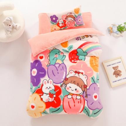 91家纺网 家纺一手货源 找家纺 （总）鱼宝 2022新款大版牛奶绒婴童套件