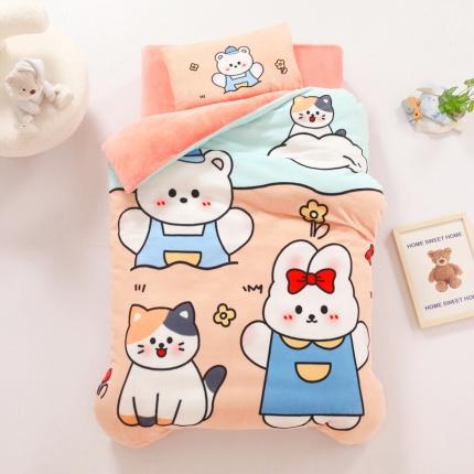 91家纺网 家纺一手货源 找家纺 （总）鱼宝 2022新款大版牛奶绒婴童套件