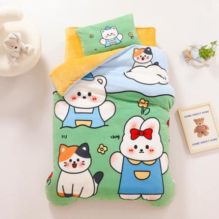 91家纺网 家纺一手货源 找家纺 （总）鱼宝 2022新款大版牛奶绒婴童套件