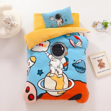 91家纺网 家纺一手货源 找家纺 （总）鱼宝 2022新款大版牛奶绒婴童套件