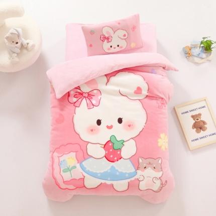 91家纺网 家纺一手货源 找家纺 （总）鱼宝 2022新款大版牛奶绒婴童套件