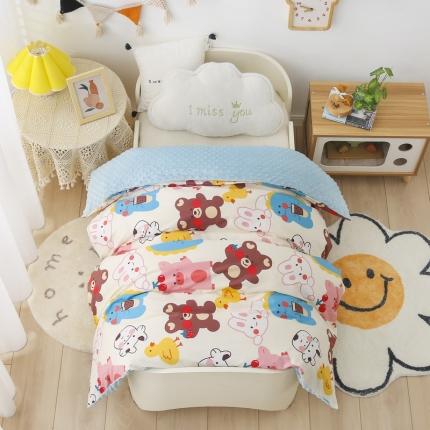 91家纺网 家纺一手货源 找家纺 （总）鱼宝 新款3D豆豆绒儿童被套