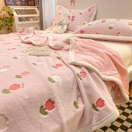 91家纺网 家纺一手货源 找家纺 川悦生活 2022新款260克加厚云朵绒毯子 盖毯多彩郁金香