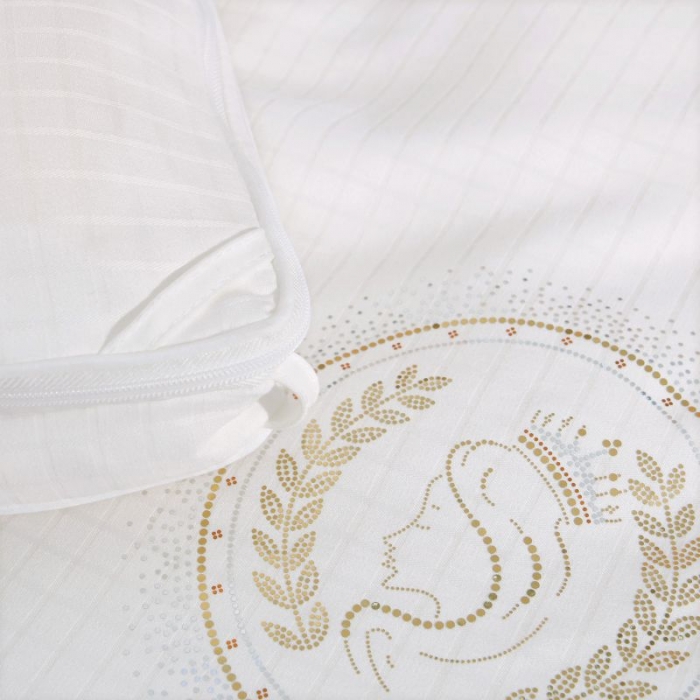 91家纺网 家纺一手货源 找家纺 伊被源 2022新款磨毛提花拉链意尔丝子母被被子被芯 意尔丝字母被 白