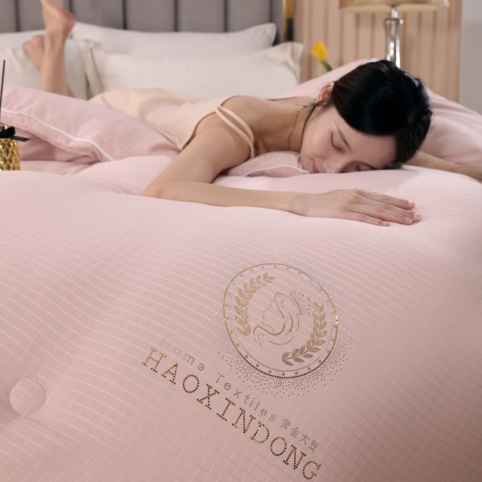 91家纺网 家纺一手货源 找家纺 伊被源 2022新款磨毛提花拉链意尔丝子母被被子被芯 意尔丝子母被 豆沙