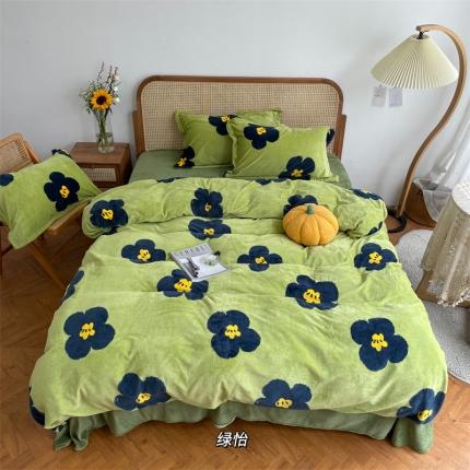 91家纺网 家纺一手货源 找家纺 （总）源启生活 2022新款230g全消光高克重牛奶绒四件套