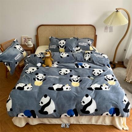 91家纺网 家纺一手货源 找家纺 （总）源启生活 2022新款230g全消光高克重牛奶绒四件套