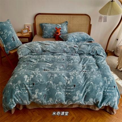 91家纺网 家纺一手货源 找家纺 （总）源启生活 2022新款230g全消光高克重牛奶绒四件套