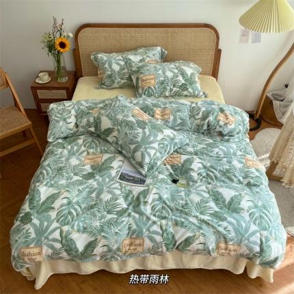 91家纺网 家纺一手货源 找家纺 （总）源启生活 2022新款230g全消光高克重牛奶绒四件套