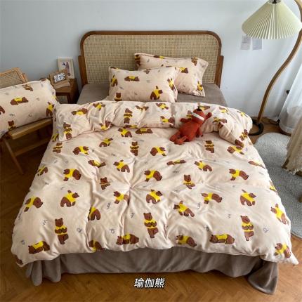 91家纺网 家纺一手货源 找家纺 （总）源启生活 2022新款230g全消光高克重牛奶绒四件套