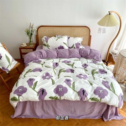 91家纺网 家纺一手货源 找家纺 （总）源启生活 2022新款230g全消光高克重牛奶绒四件套